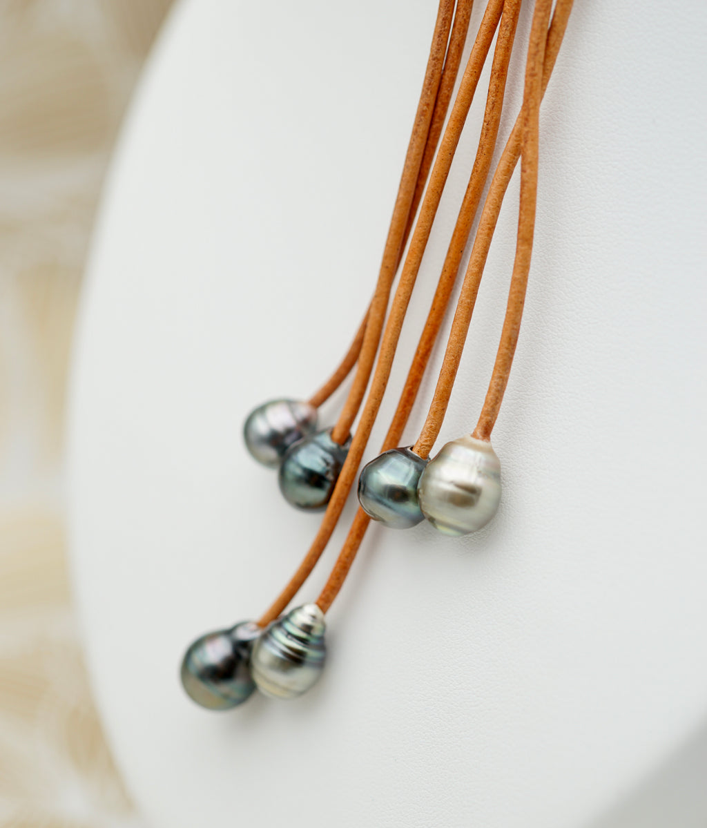 collection Fakarava 6 perles cerclées multicolores