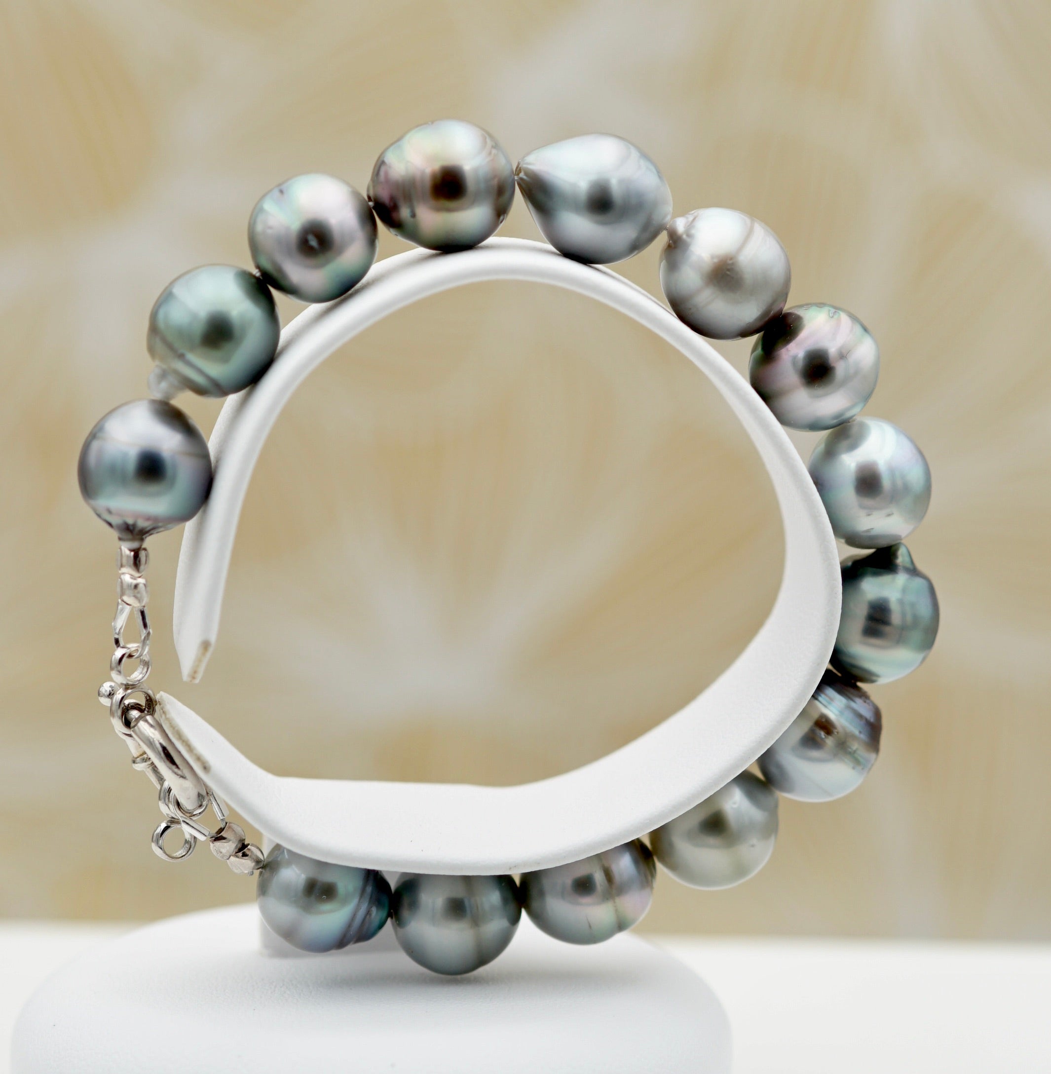 Collection Maupiti 12 perles cerclées silver