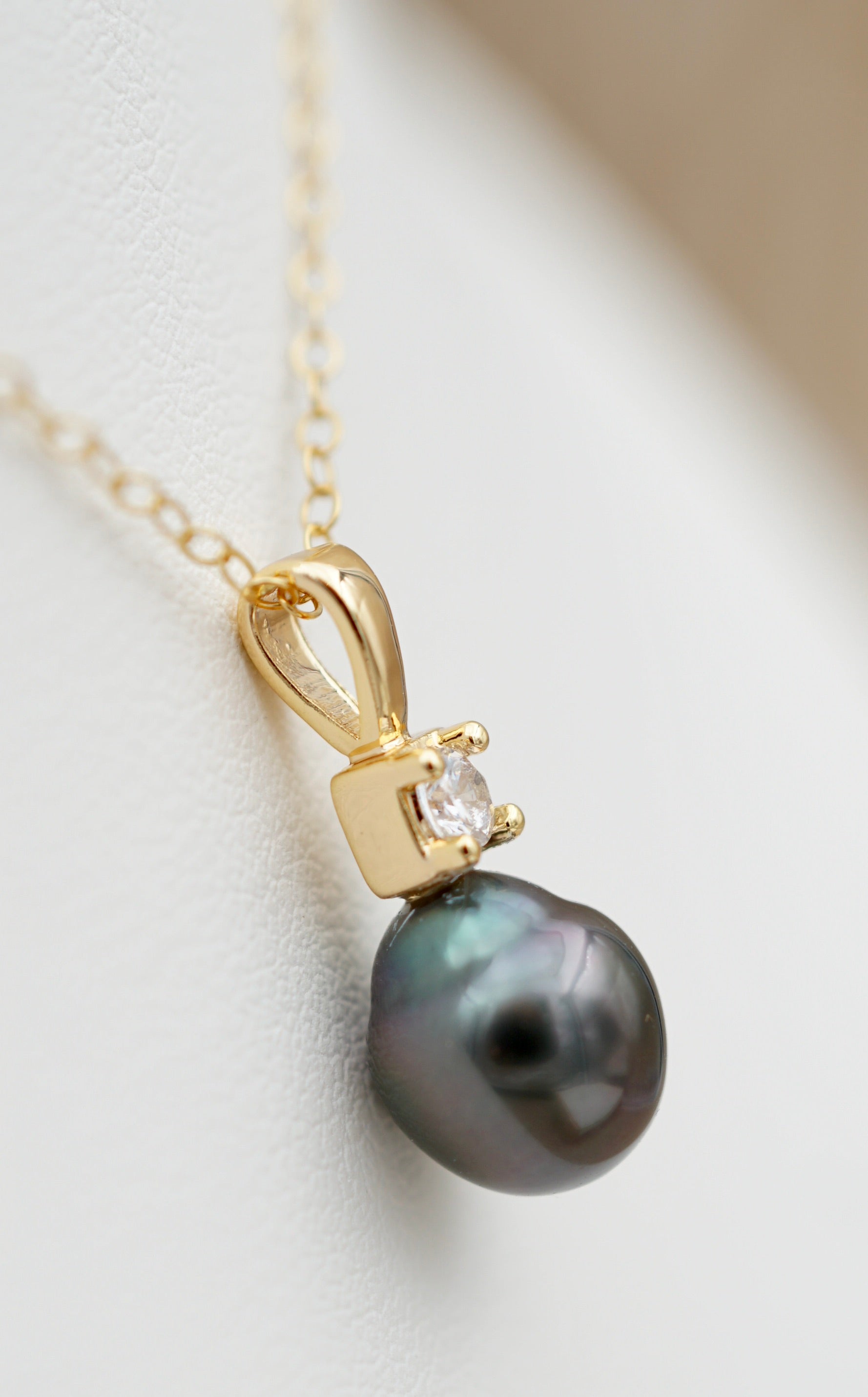 Papenoo perle cerclée sur gold filled