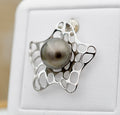 Collection Pao perle de 11mm sur pendentif en argent