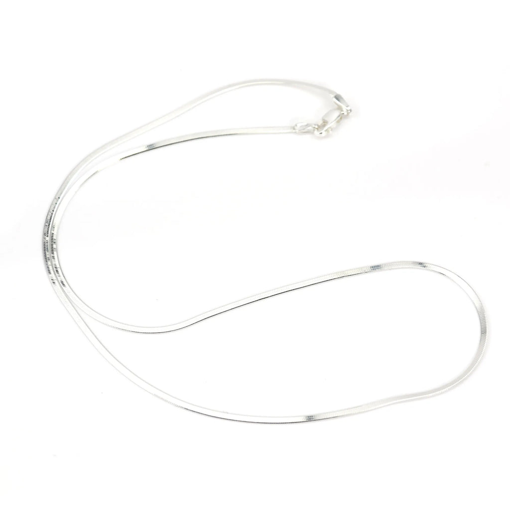Chaîne maille miroir chevron 1.5mm Argent 925 traité anti-ternissement de 45cm
