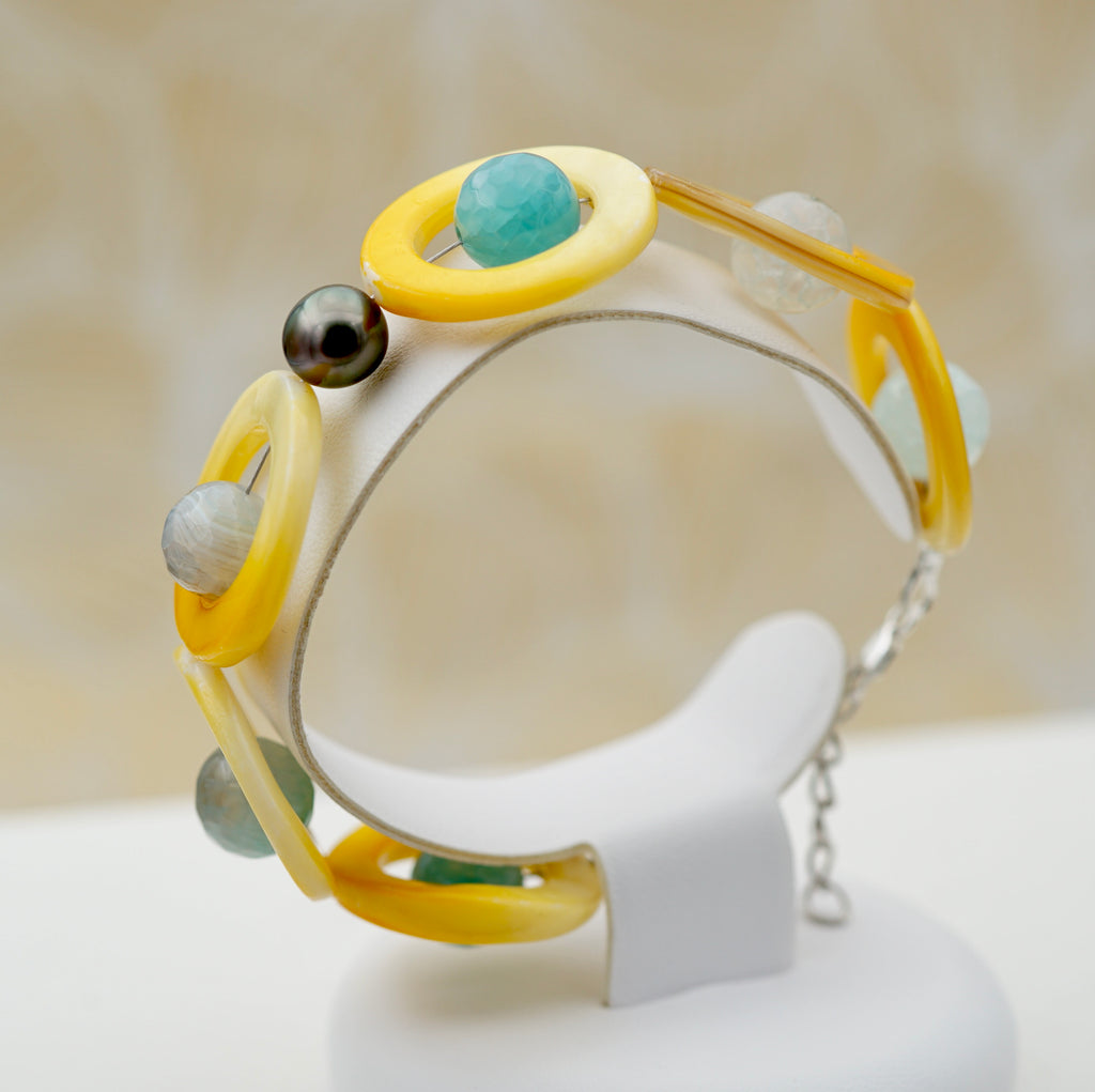 Collection Poeiti - Nacres, turquoise et perle 8.3mm