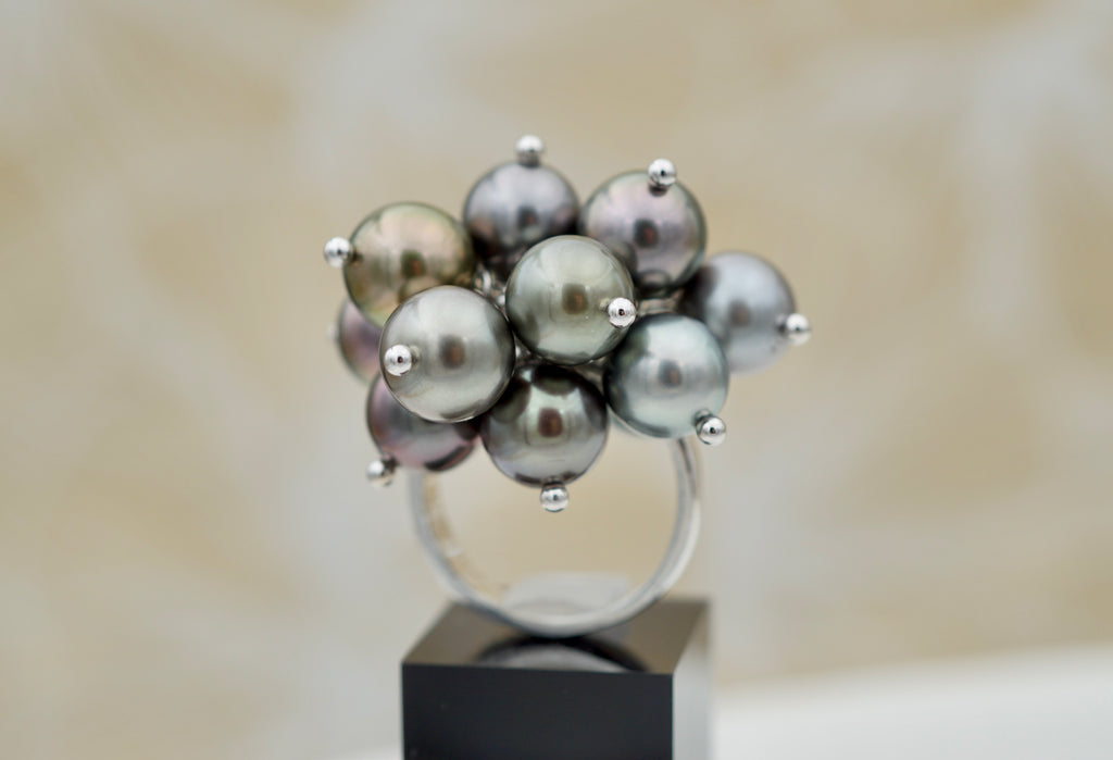 Collection Tubuai bague 14 perles multicolores