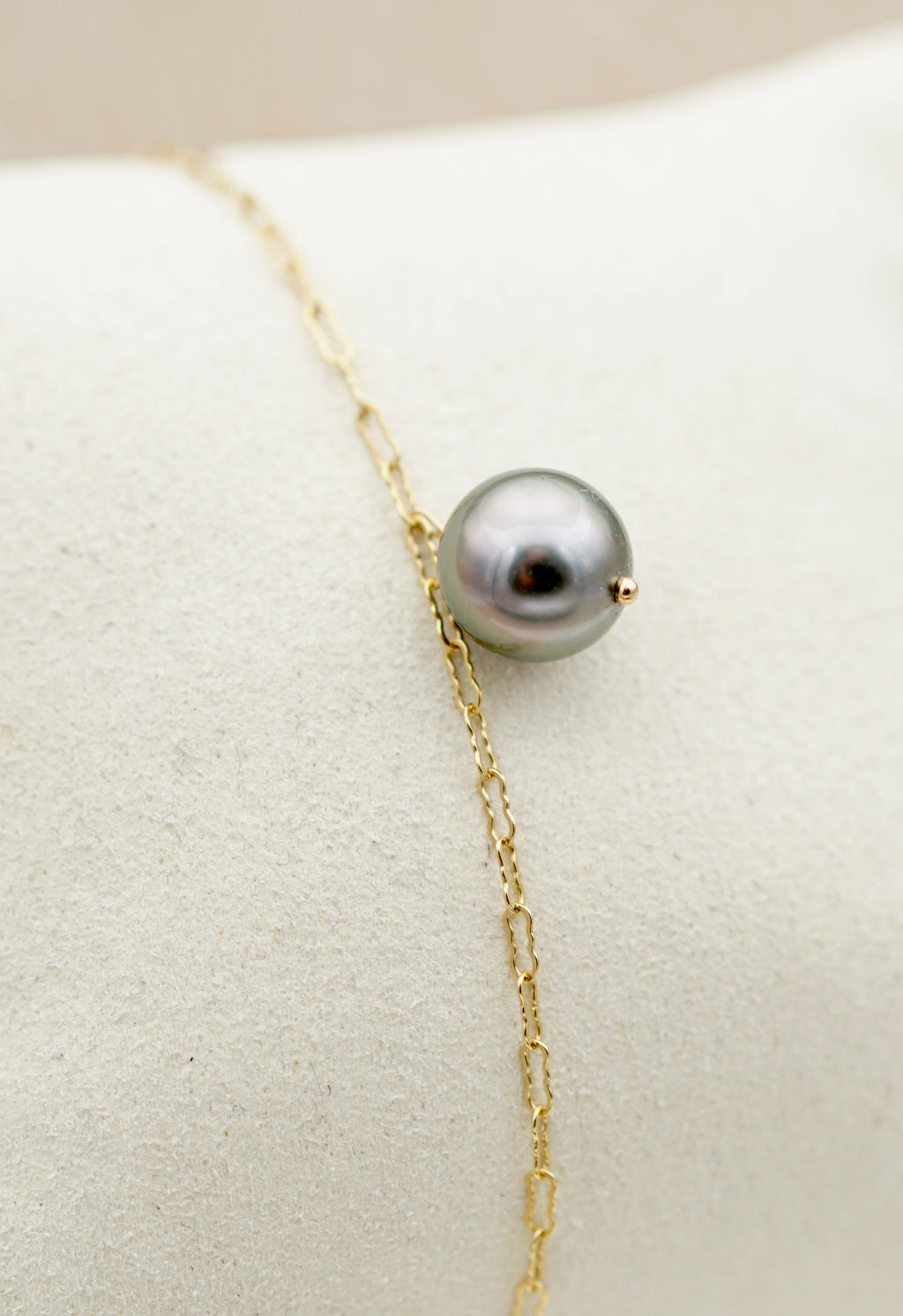 Rikitea perle ronde de 9.1mm sur gold Filled