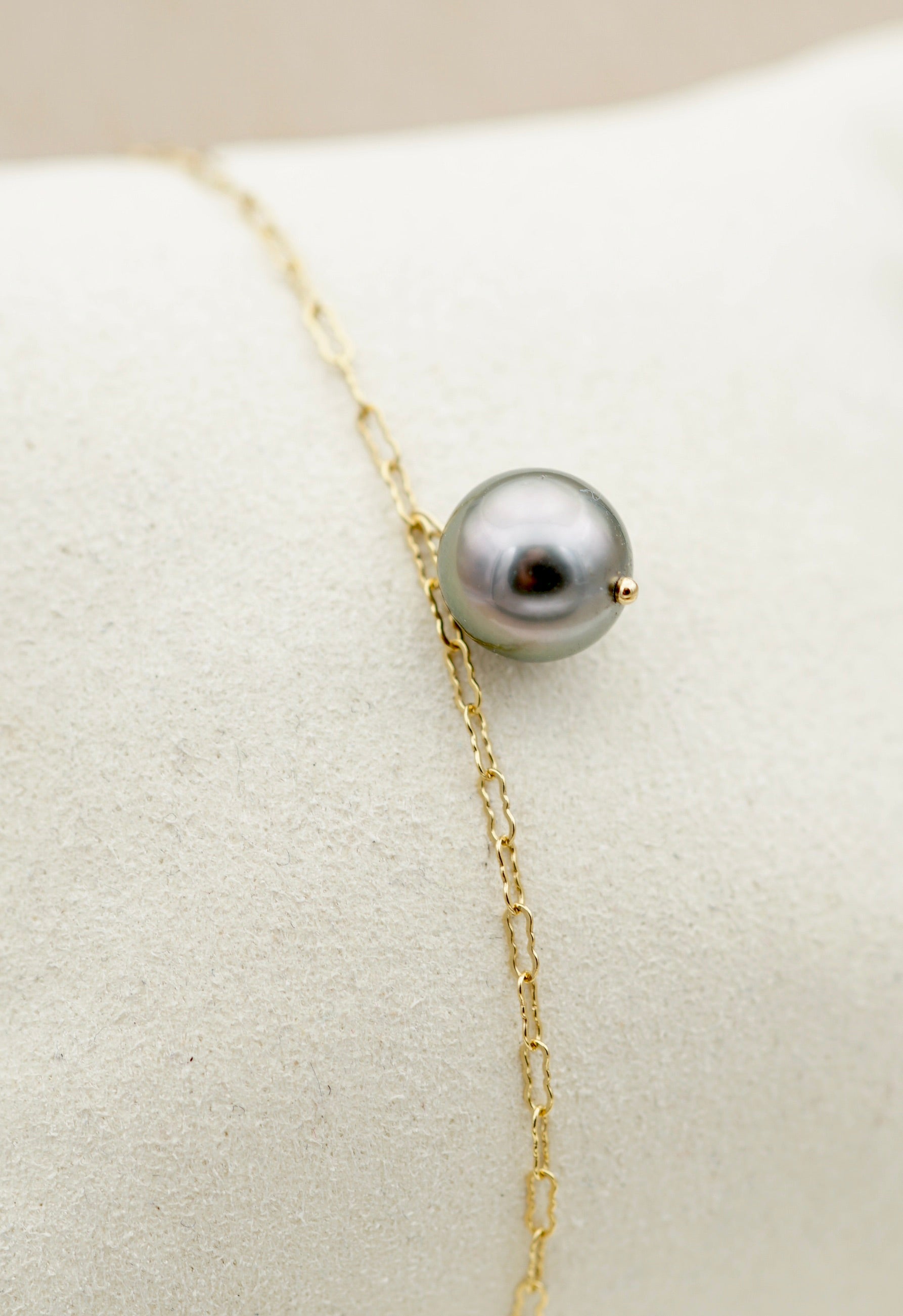 Rikitea perle ronde de 9.1mm sur gold Filled