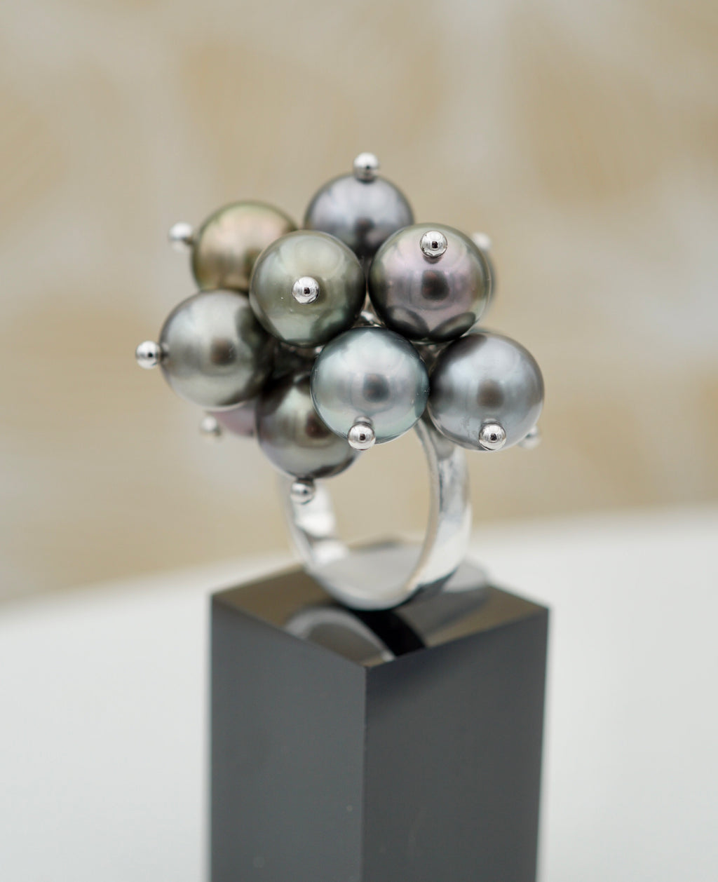 Collection Tubuai bague 14 perles multicolores
