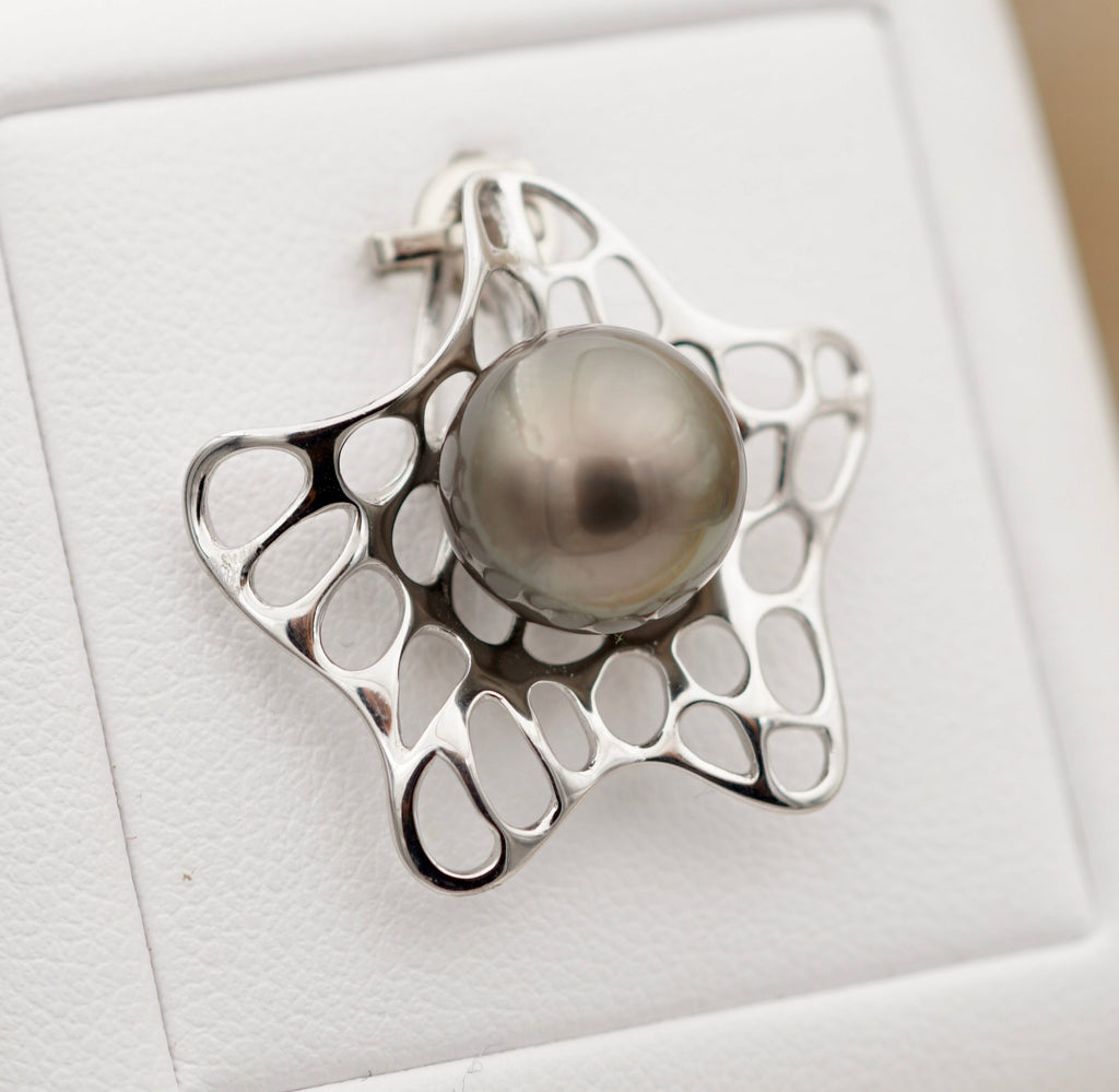 Collection Pao perle de 11mm sur pendentif en argent