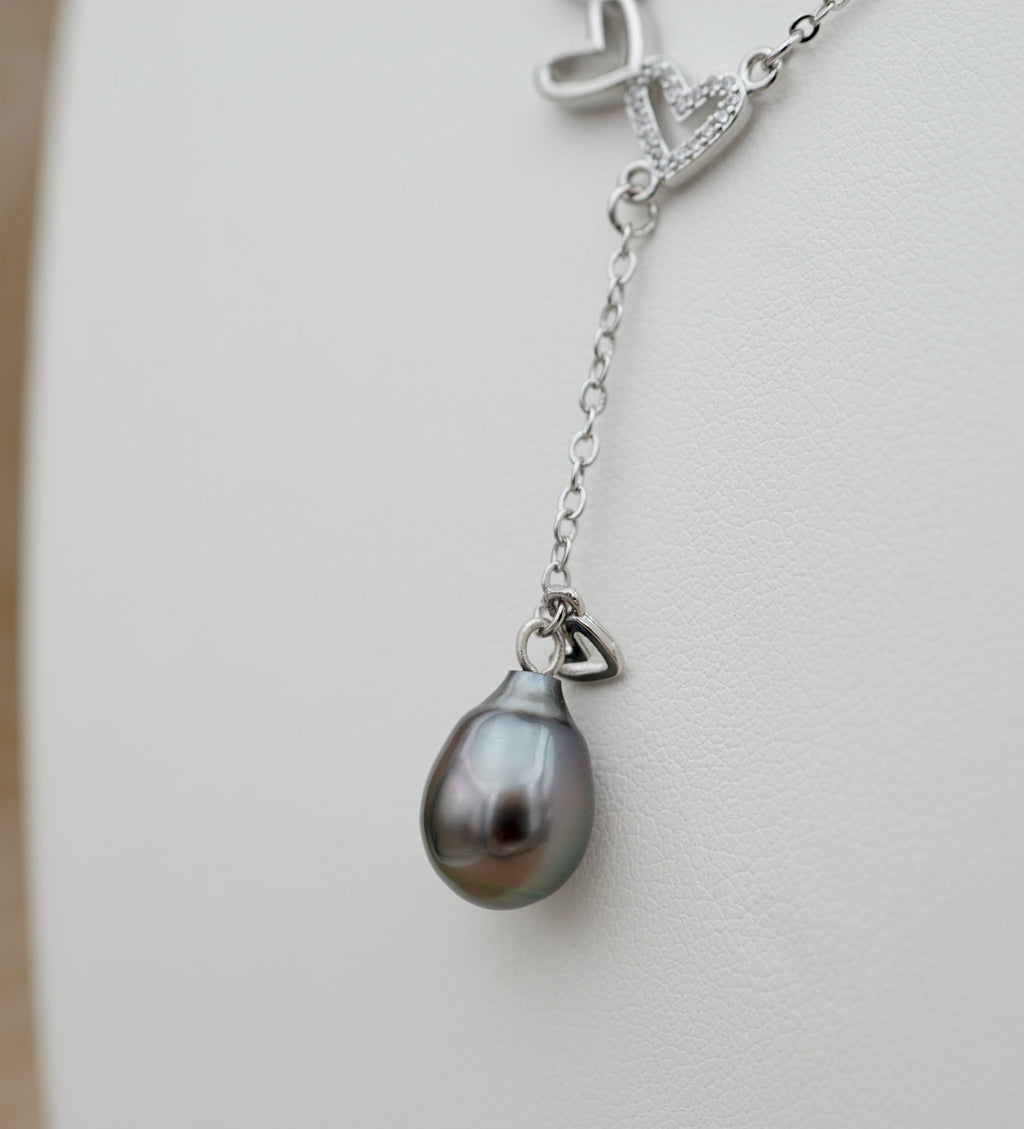Moorea Perle baroque de Tahiti montée sur argent 925