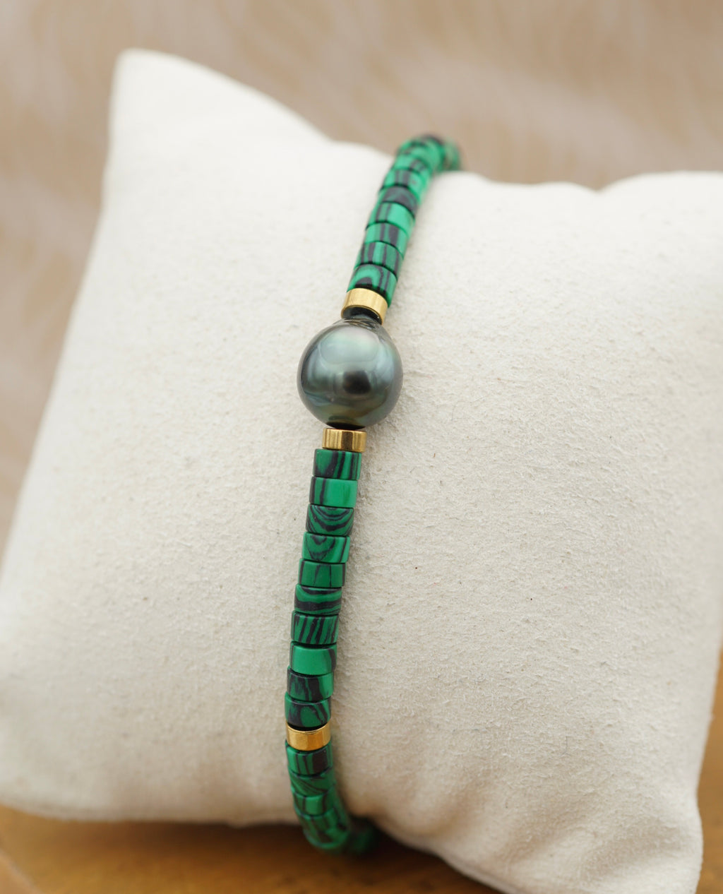 Malachite perle baroque de Tahiti de 9.4mm