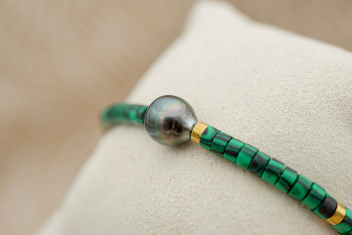 Malachite perle baroque de Tahiti de 9.4mm