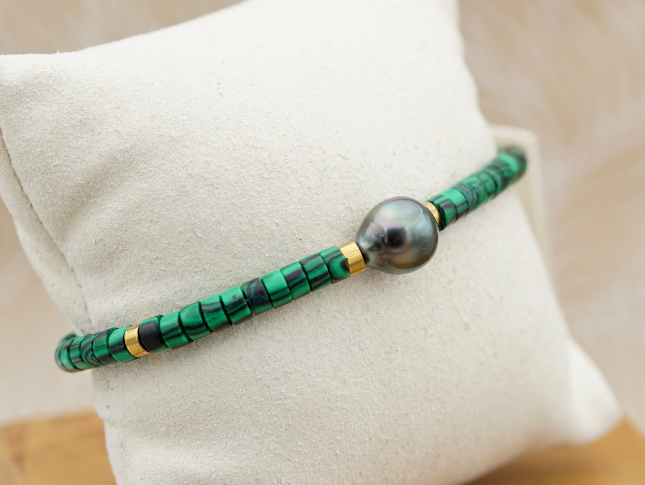 Malachite perle baroque de Tahiti de 9.4mm