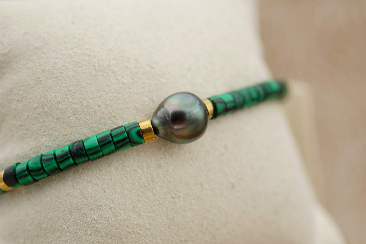 Malachite perle baroque de Tahiti de 9.4mm