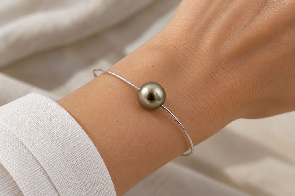 Bracelet Teahupoo perle de Tahiti de 9mm Gold